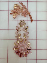 Metallic Applique - Rose Gold Metallic Sequined Custom-Dyed 2 Motifs